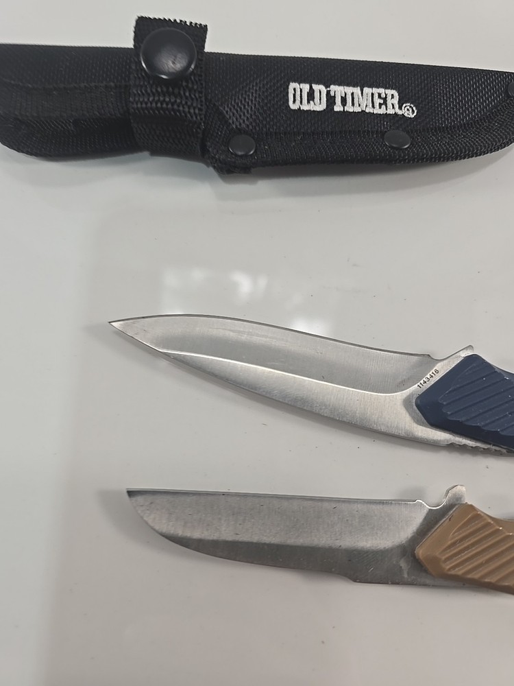 Old Timer Combo Pack of 2 Fixed Blade Knives with Sheaths