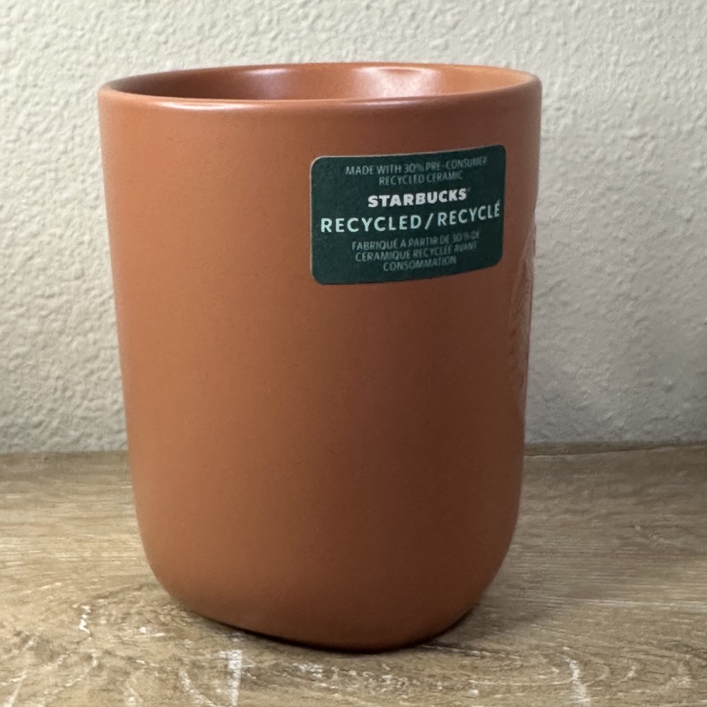 Starbucks Terracotta Triangular Bottom Recycled Ceramic Mug Brick Or Purple