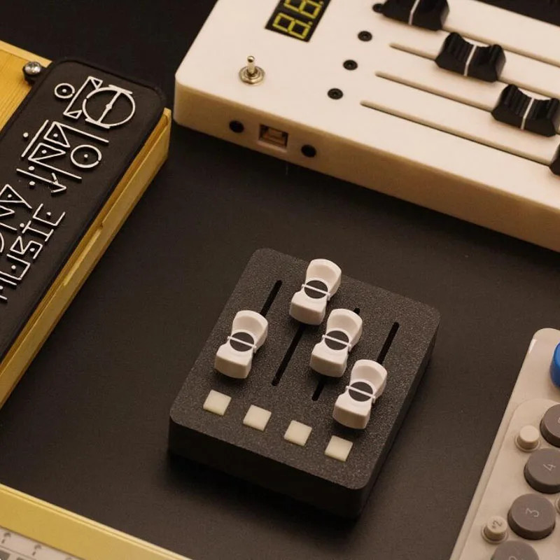 MIDI Controller – 4 Faders + 4 Buttons for Digital Audio & Streaming Control