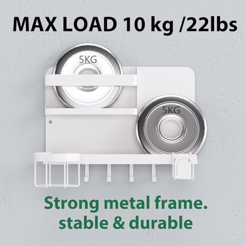Versatile Bedside Wall Organizer, Floating Bedside Shelves, Wall Mount White