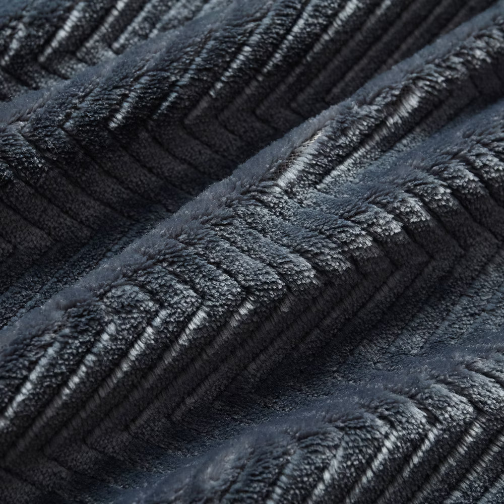Brookstone Twin Heated Micro Herringbone Blanket Gray