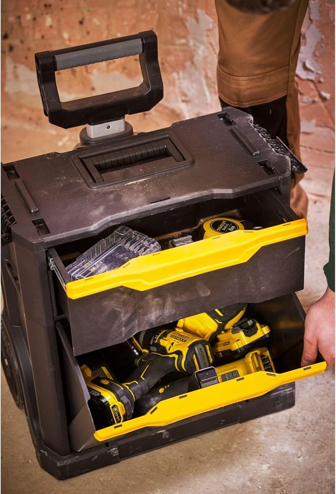 2-in-1 Rolling Workshop Tool Box Empty Tool Box 53 x 75.60 x 32 cm Tool Carrier