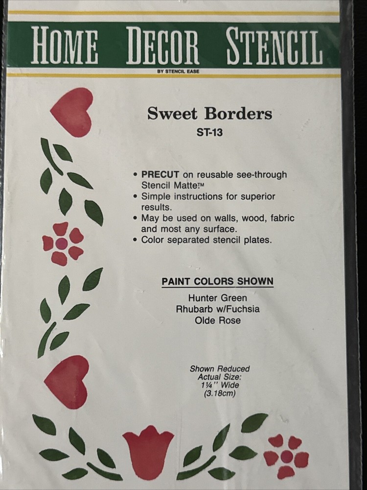 Home Decor Stencil Ease ST-13 Sweet Borders New & Sealed With Instructions