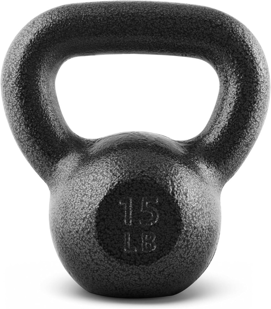 CAP Barbell Black Cast Iron Single Kettlebell, 15 LBS - Single , NEW