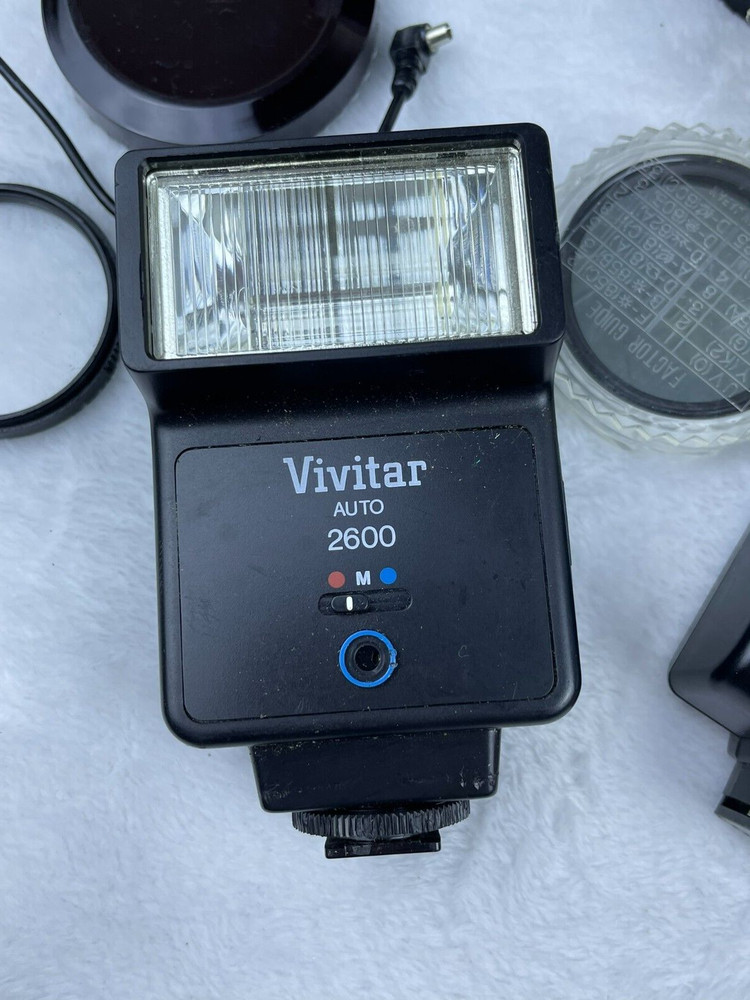 Camera Gear Lot Nikon System Chart Flash Shutter Release Cable Filters Caps SEE