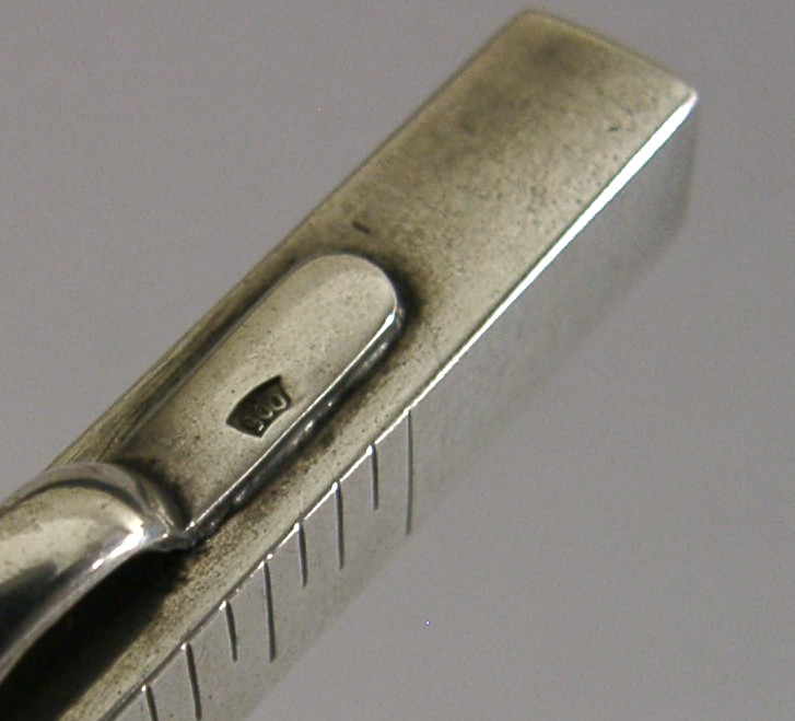 QUAITY SOLID SILVER ARCHITECT'S MECHANICAL PENCIL TELESCOPIC RULER c1920s DECO