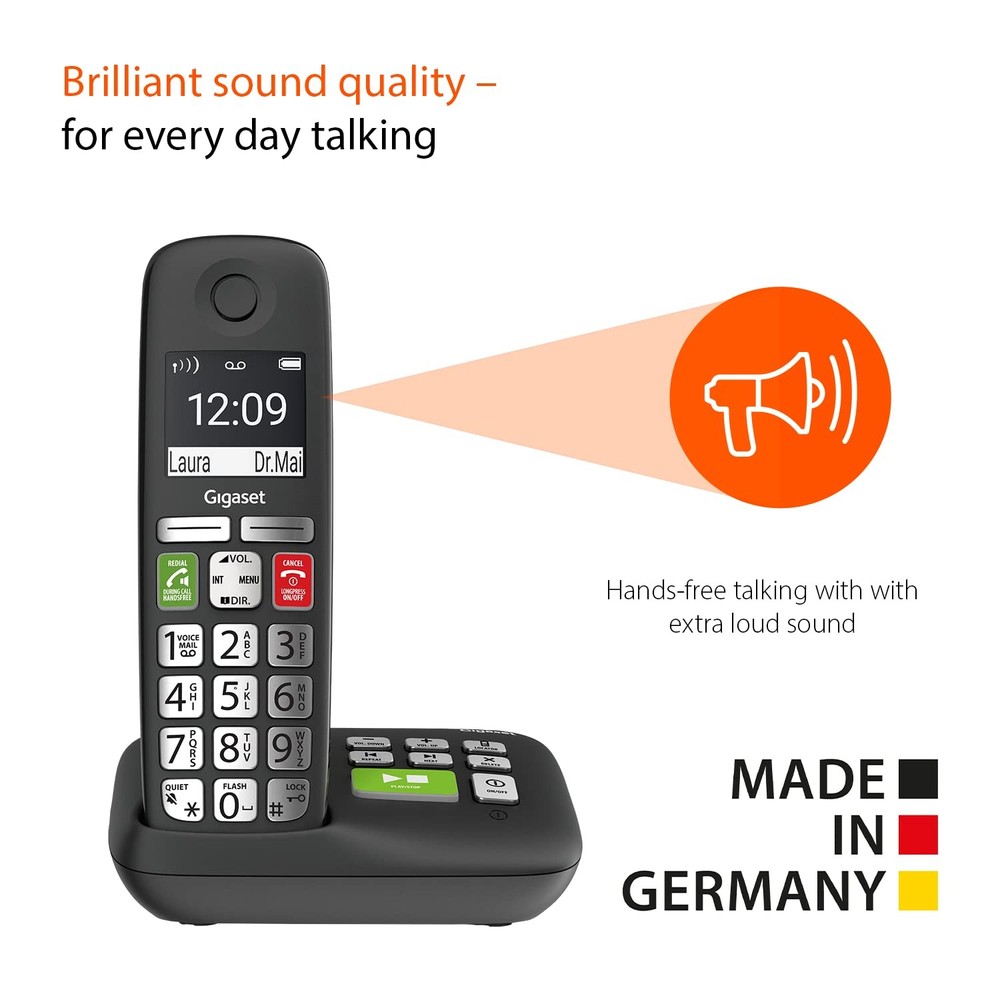 E295A – Cordless Big Button – Made in Germany – Big 2” Display – Extra Large ...