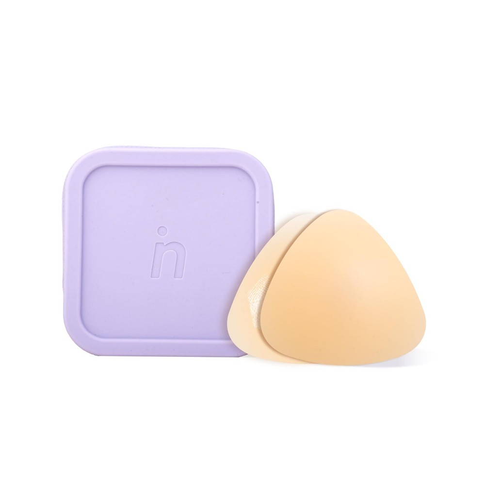 LELUSKIN Triangular Ultra-Thin, Reusable, Adhesive, Cup Size B-D+, Vanilla