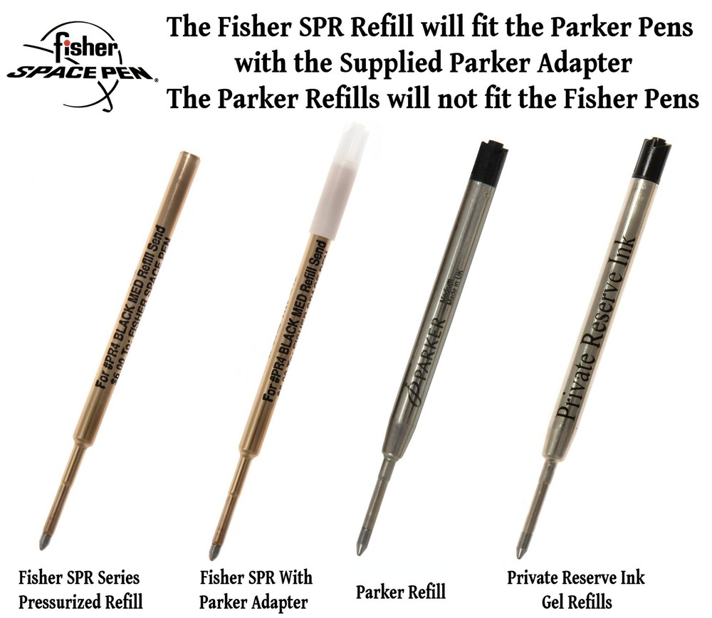 Twelve (12) Fisher Space Pen #SPR4 Black Ink / Medium Point Refills