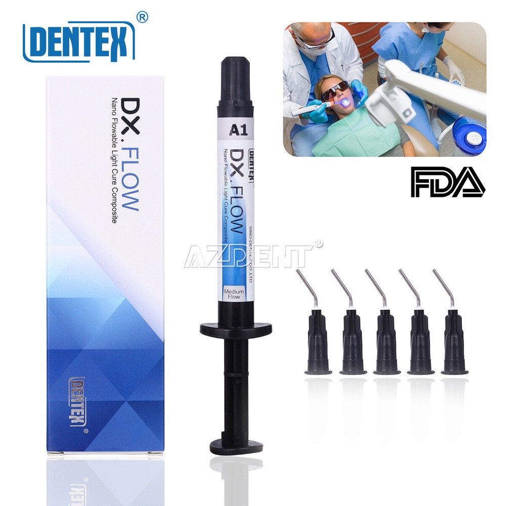 Dentex Dental Flowable Light Cure Composite Resin Low Flow/Medium Flow A1 A2 A3