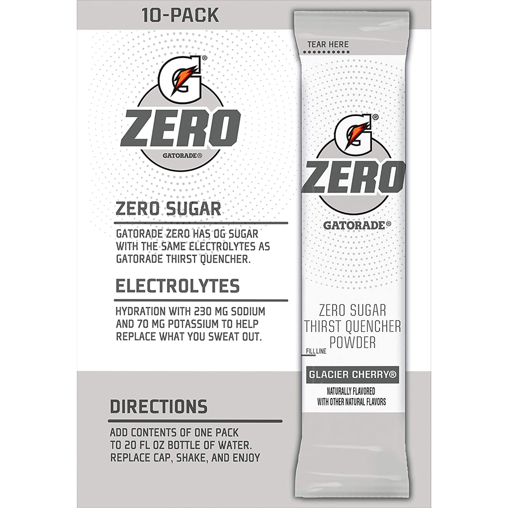Gatorade G Zero Powder, Fruit Punch, 0.10oz Packets (120 Pack)