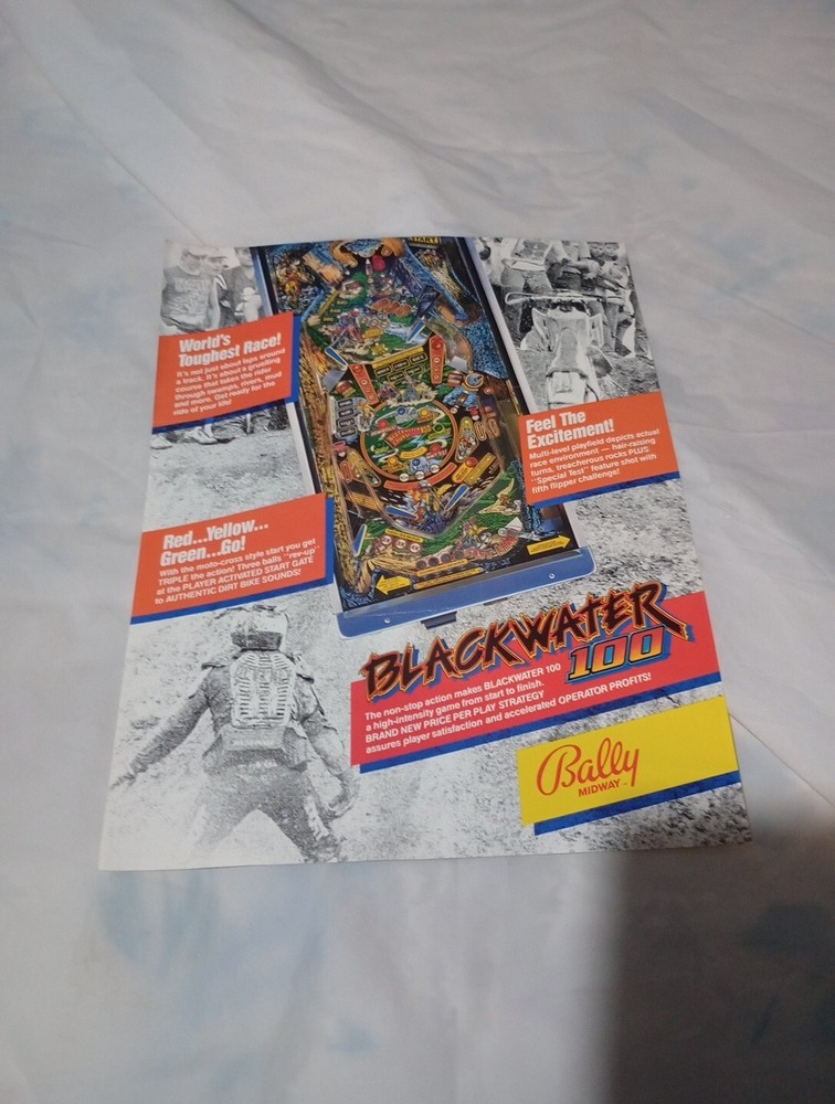 Bally Blackwater 100 Original Pinball Machine Flyer #064