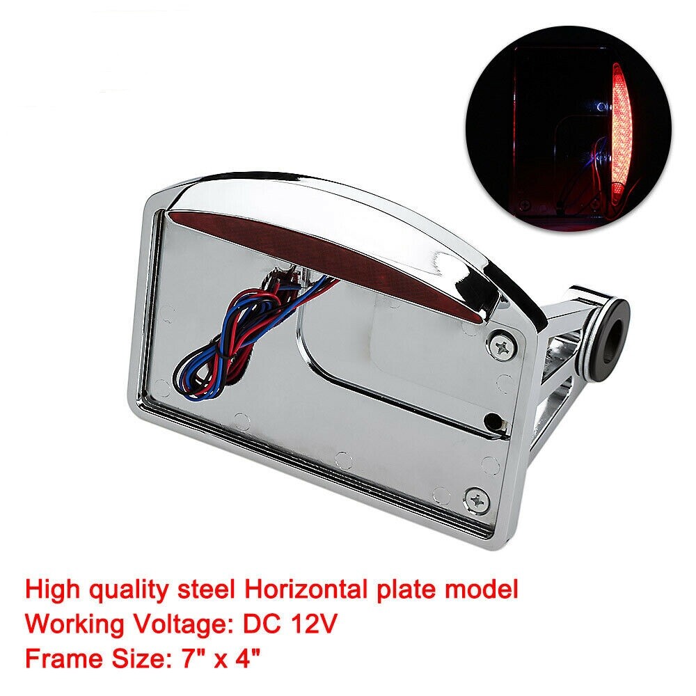 DBI Side Mount Vertical License Plate Holder Bracket Tail Light For Harley