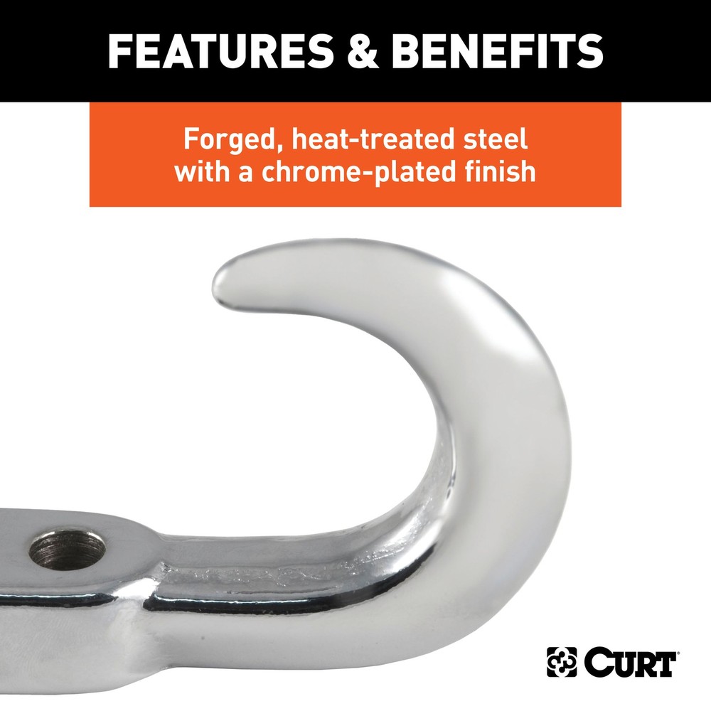Curt-Tow Hook with Hardware (10,000 lbs., Chrome)