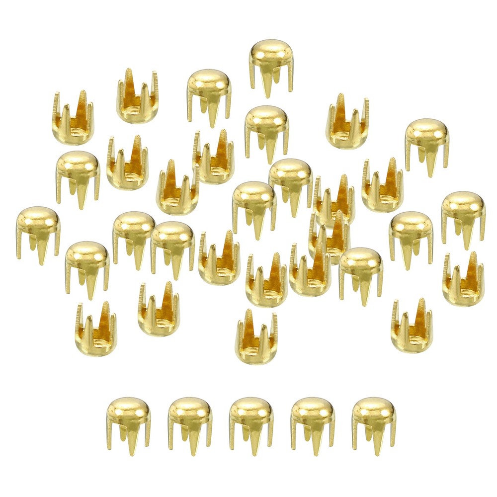 80Pcs Gold 2.5mm Round Dome Rivets for DIY Leather Craft