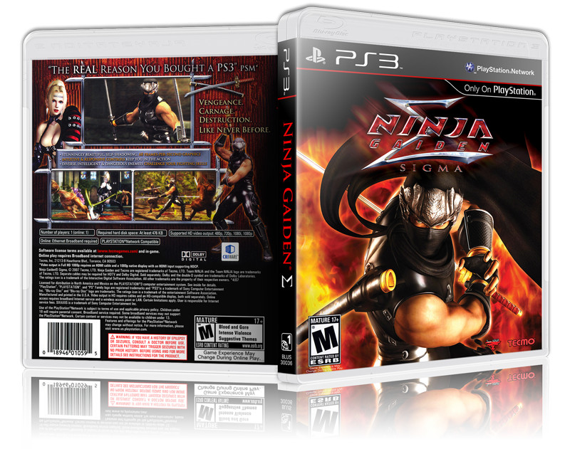 Ninja Gaiden Sigma - Custom Replacement PS3 Cover and Case.NO GAME