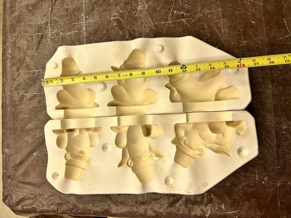 VINTAGE DONA'S CERAMIC MOLD #D-1614 CRACK POT FROGS/TOADS 4"H