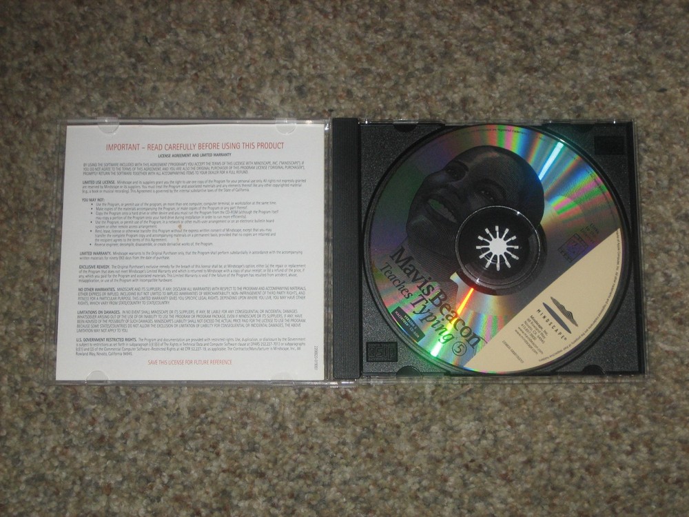 Mavis Beacon Teaches Typing Version 5 PC CD-ROM Mindscape 1996 FOR MACINTOSH
