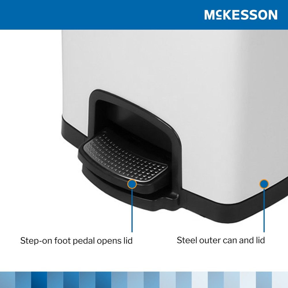 McKesson Metal Trash Can White 32 Quart / 8 gal.