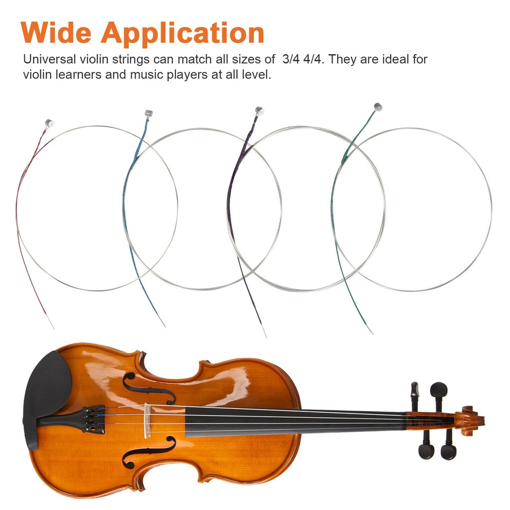 10 Set High Quality Violin Strings for Size 4/4 & 3/4 Violin E A D G String Y4J2