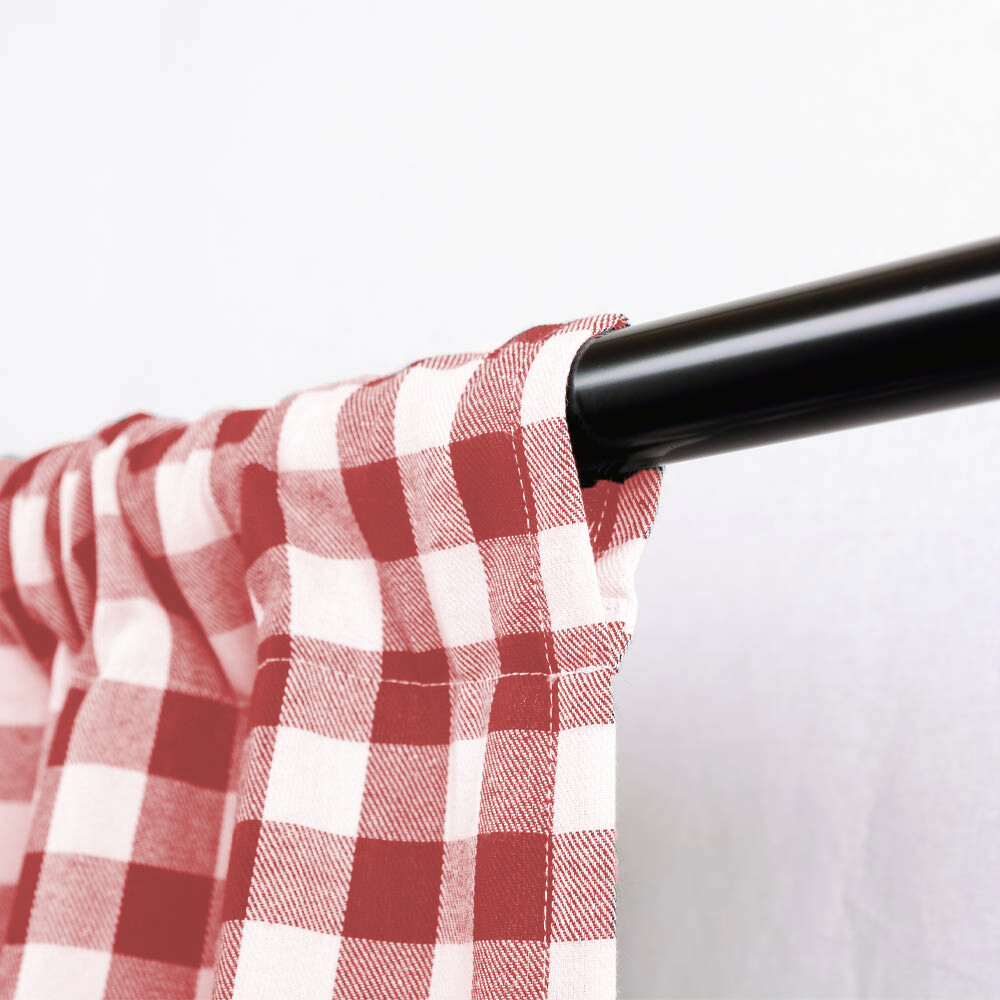 Window Curtain Valance Drape Checked Plaid Gingham Kitchen (58" W x 14" L)