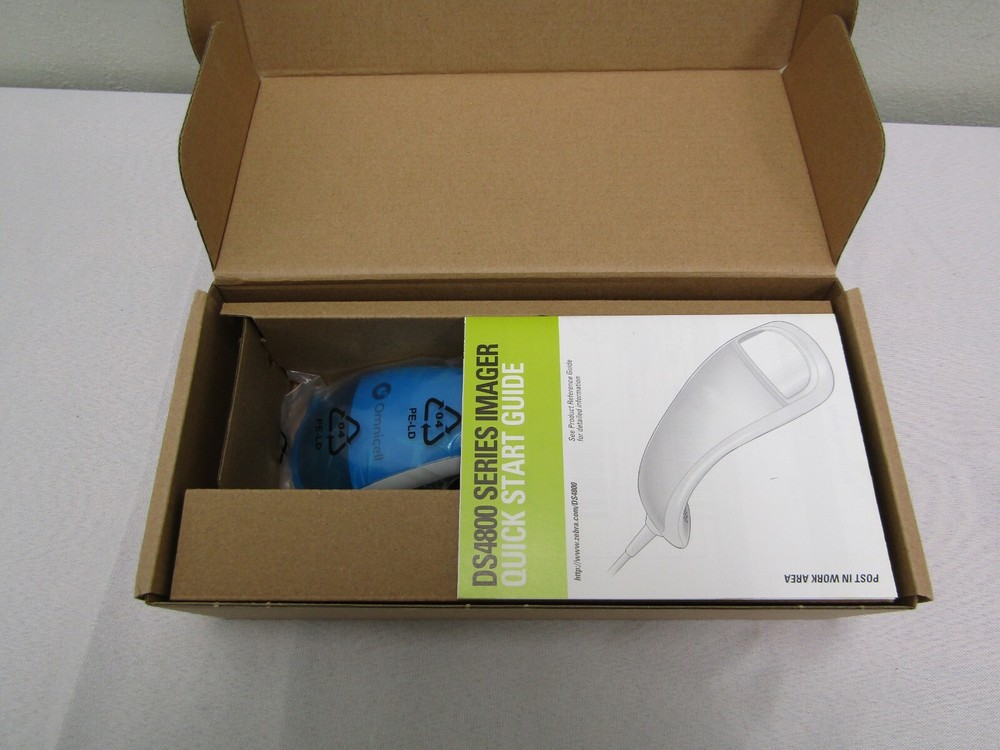 Zebra DS4801, 2D Handheld Barcode Scanner, DS4800 Series White With Accessories