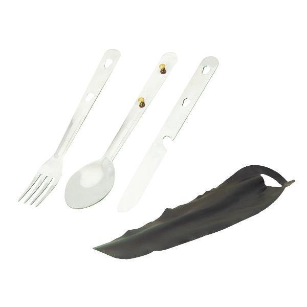 CHOW SET - PORTABLE UTENSIL SET - STAINLESS STEEL - CAMPING FLATWARE