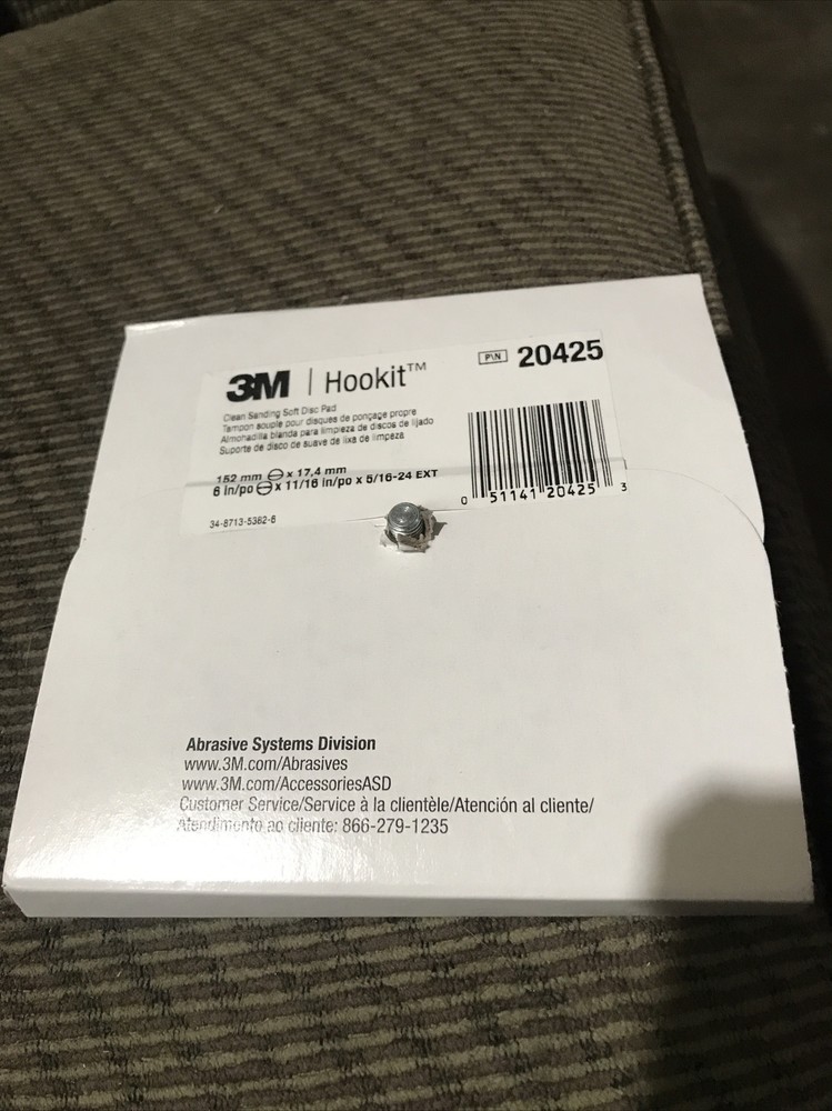 3M 20425 6" Hookit Clean Sanding Soft Disc Pad
