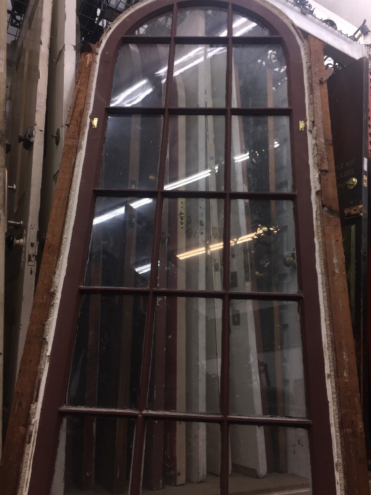 Old Spanish Revival Arched Window In Frame 30"x80"