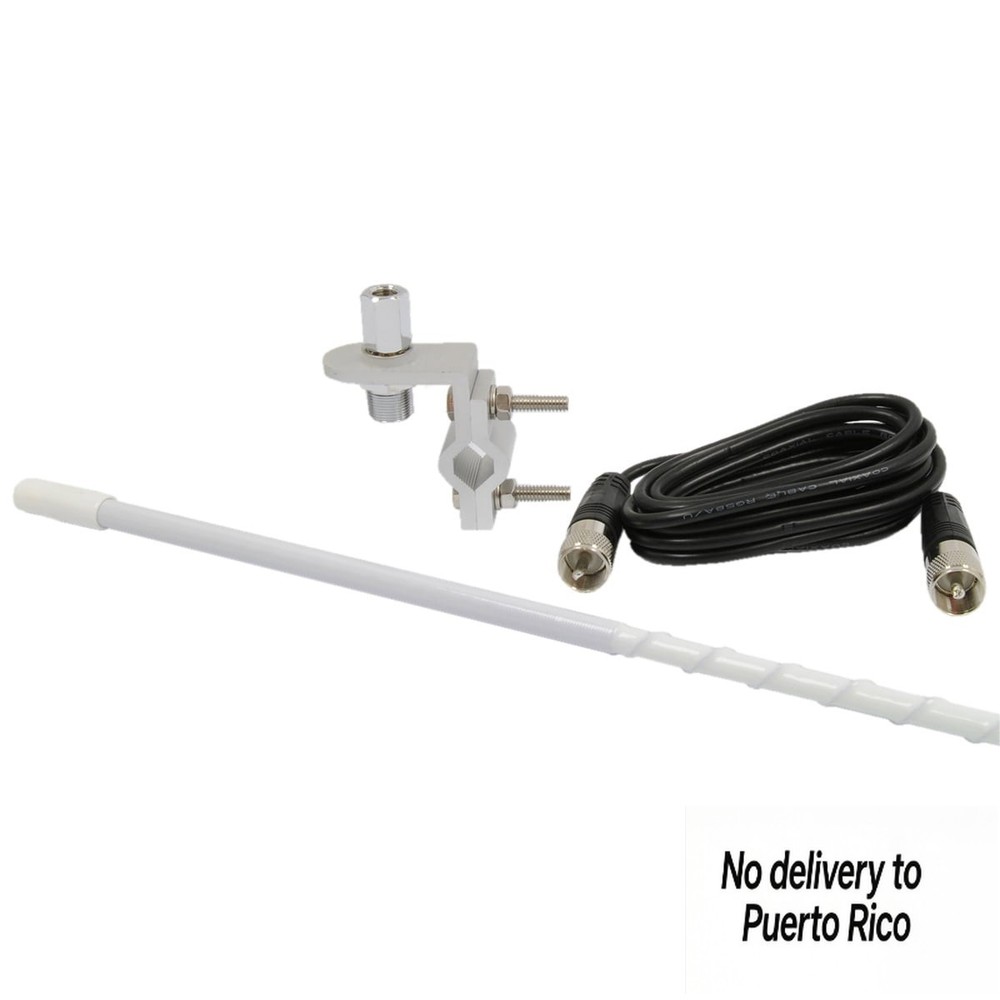 3Ft Cb Antenna Kit W/ 9Ft Cable White