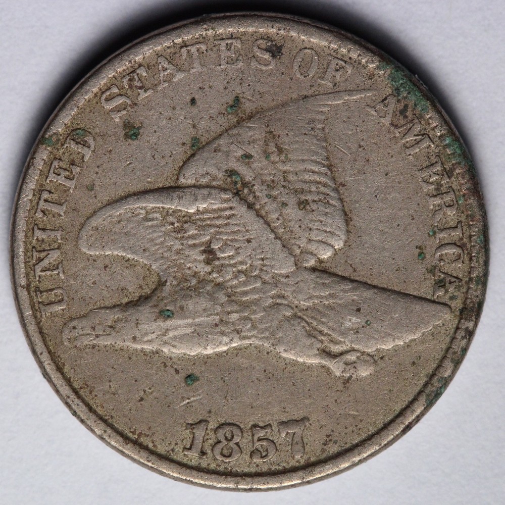 1857 Flying Eagle Cent Penny VF E187 OIKG