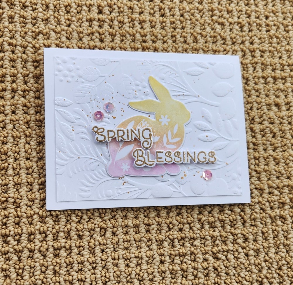 GREETING CARD KIT Handmade Spring Blessing Easter Bunny Card Kit 4 Cards