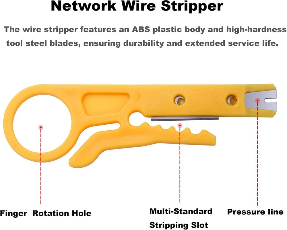 4 Pack Mini Wire Stripper Crimping Tool - Portable & Versatile Network Solution