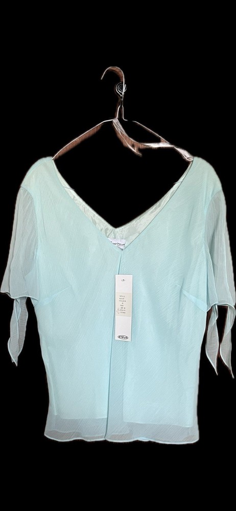 Peter Martin -Turquoise/Blue Elegant Boho Style Top (size 18)