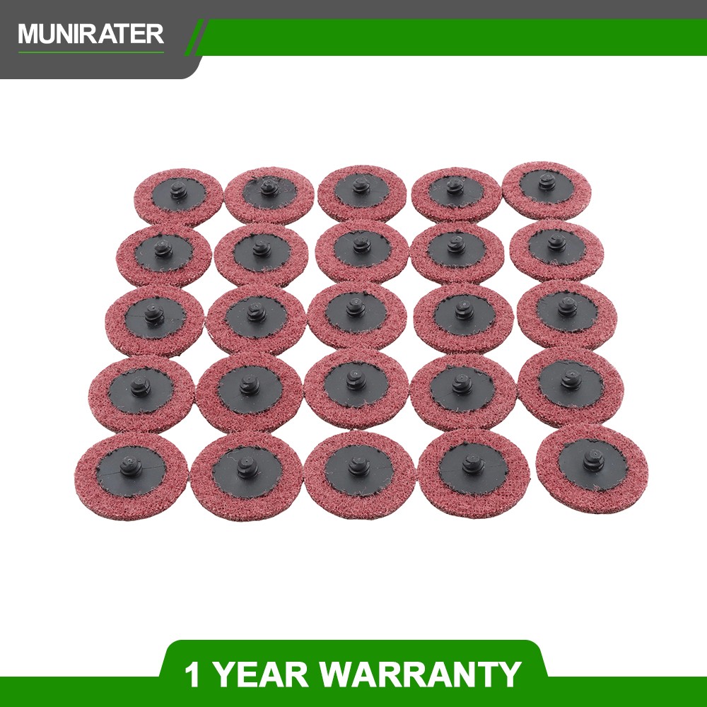 25 Pcs 2 Inch Medium Prep Pad Discs Surface Conditioning Quick Change Discs