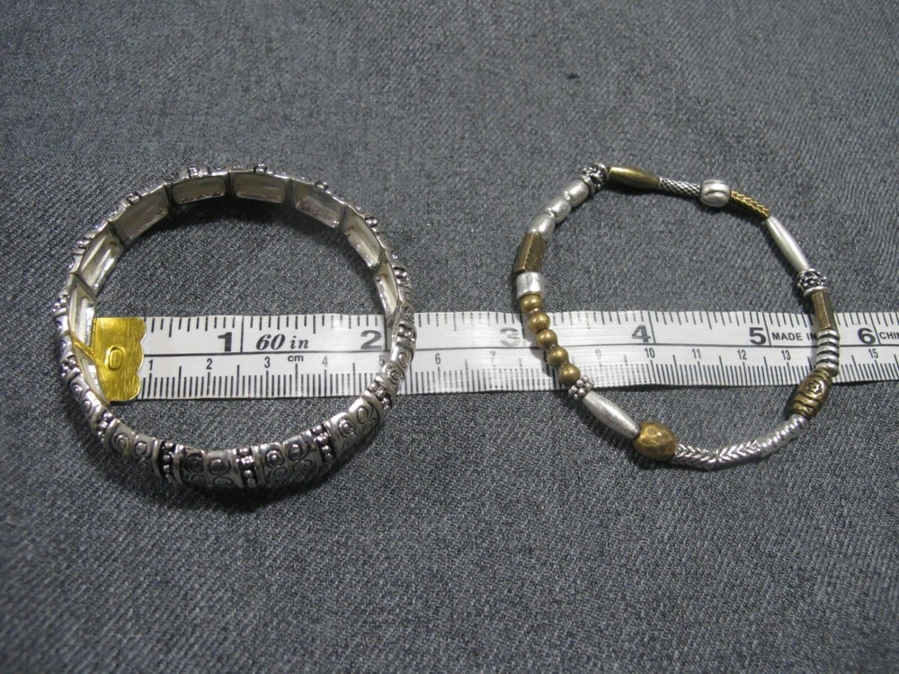 Vintage boho different design metal beads elastic bracelets