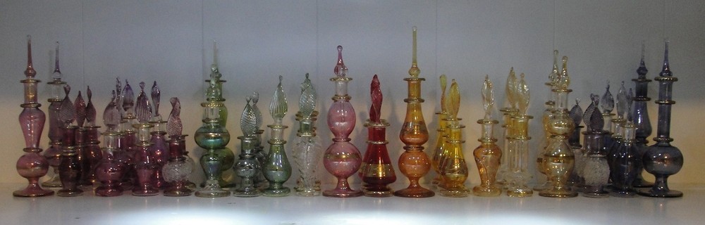 Small Egyptian Glass Perfume Bottles