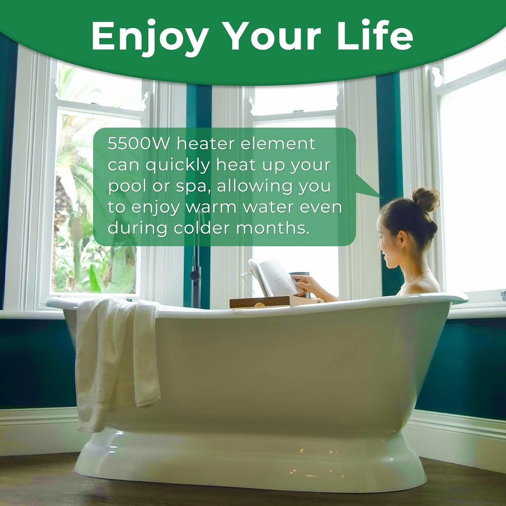 5.5KW 240V Titanium Flo-Thru Universal Heating Element, Hot Tub Heater Element w