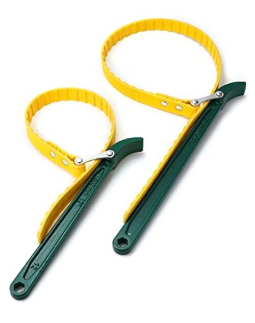 15" + 12" Belt Strap Wrench, Multi-Purpose Adjustable Strap Oil Filter Strap