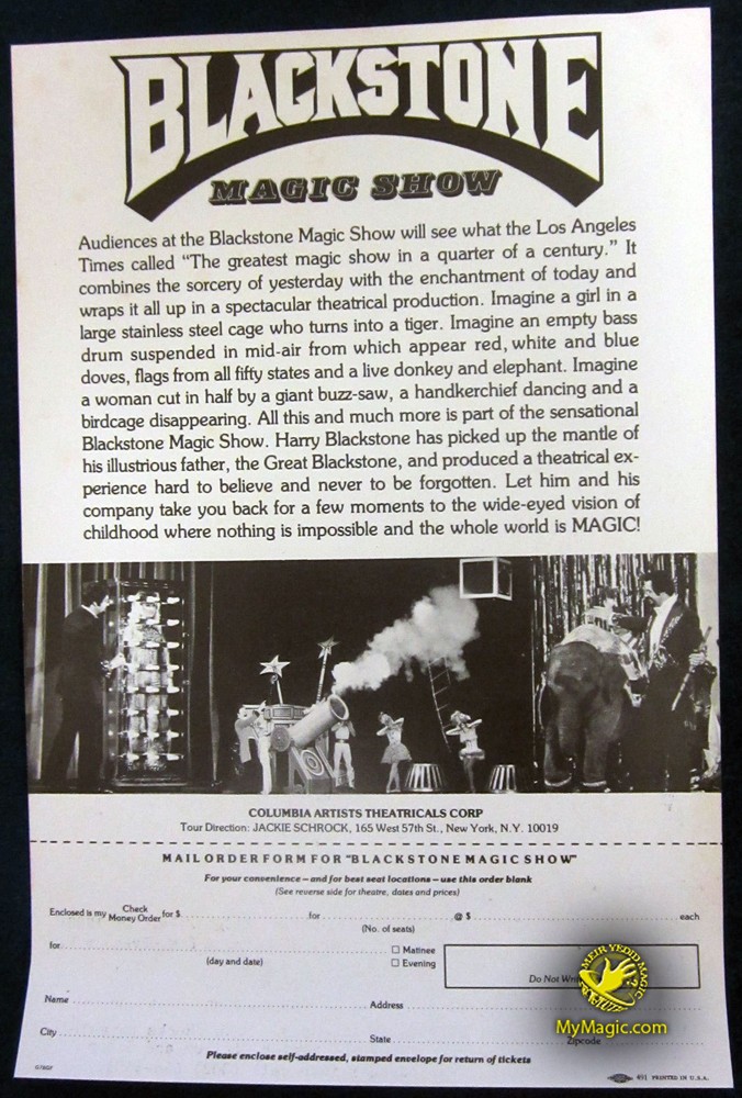 Original Blackstone Magic Show Flyer