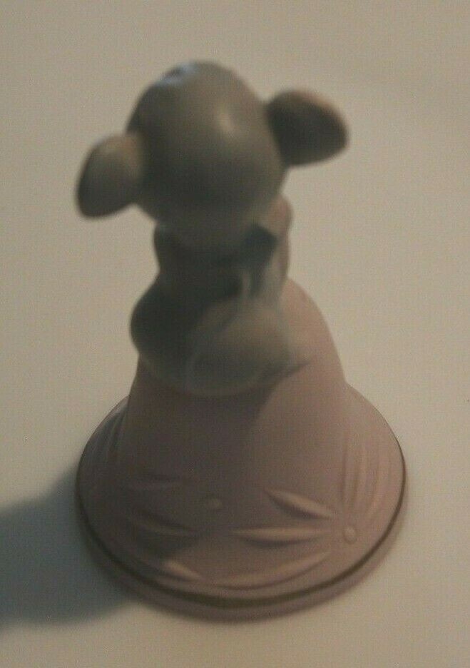 Vintage Mouse Figural Dinner Bell Bisque 3 1/2" Tall