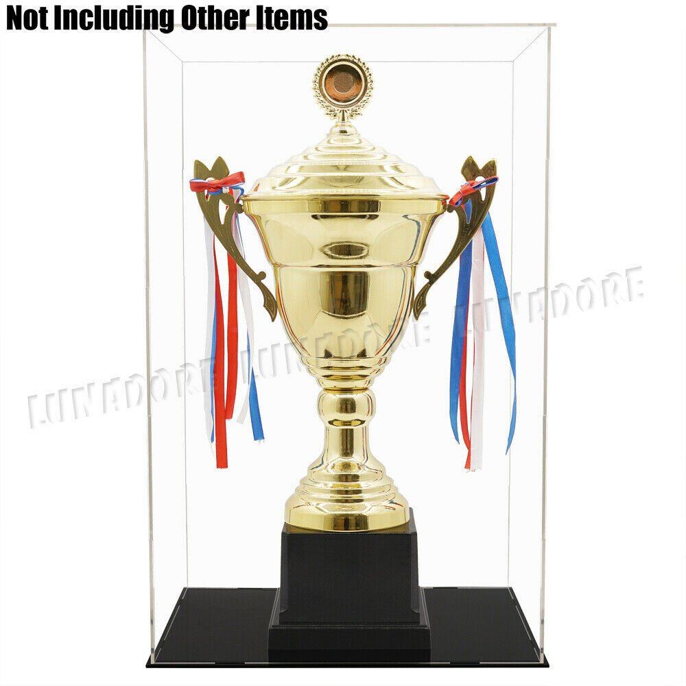 US 20.5" H Acrylic Plastic Display Box Perspex Showcase Dustproof Self-Install