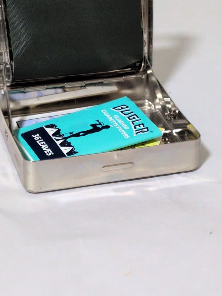 Automatic Cigarette Rolling Machine, Metal Box Cigarette Case PIRATE Skull