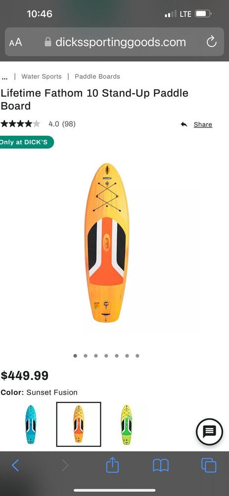 Hard Resin Paddleboard 10’10” Used