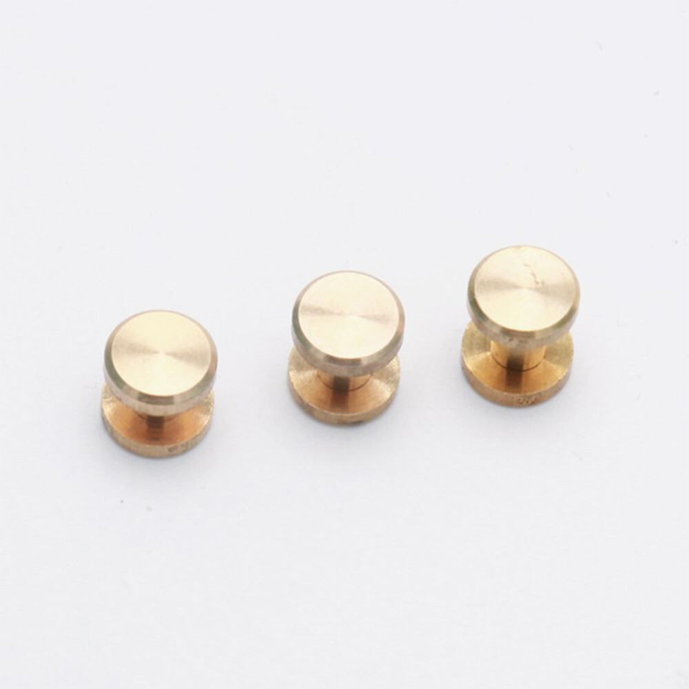 Flat Head Belt Screws Leather Craft Chicago Nail Brass Solid Rivets Stud