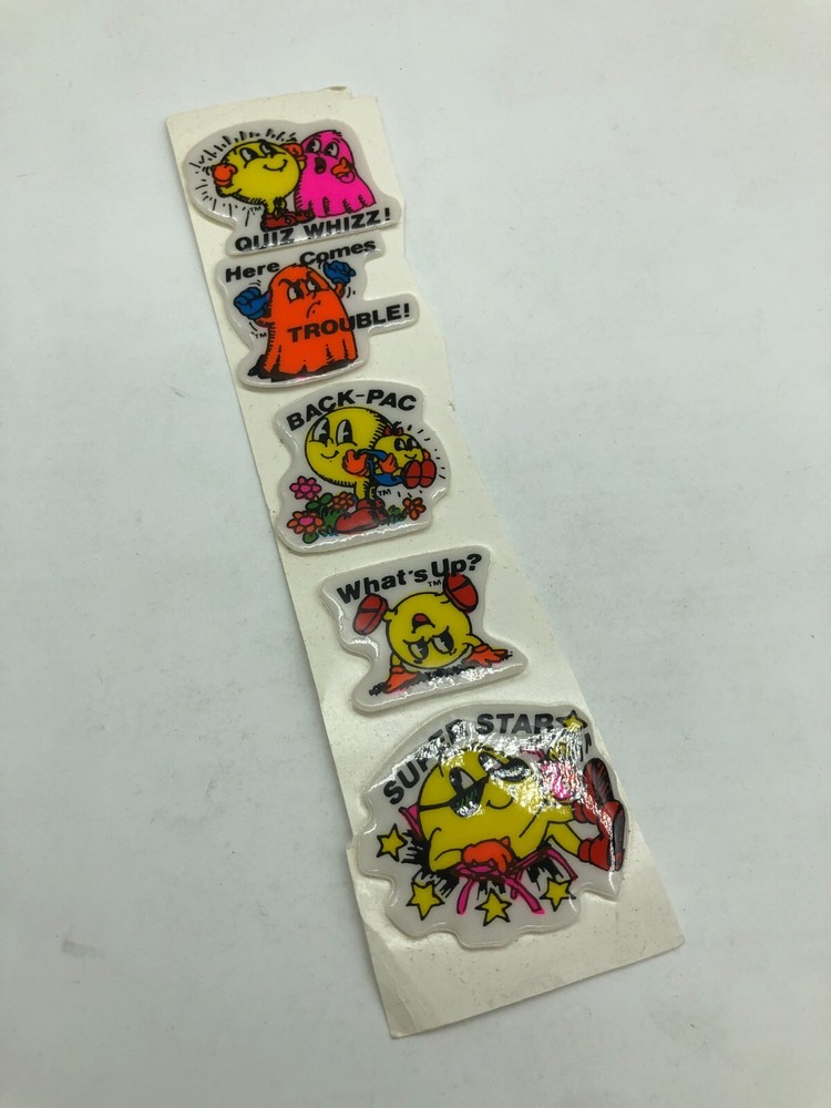80s Pac-Man Video Game Puffy Sticker Set