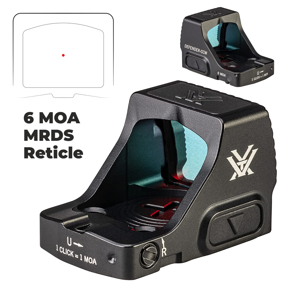 Vortex Optics Defender-CCW 6 MOA Red Dot with Free Camo Digital Hat Bundle
