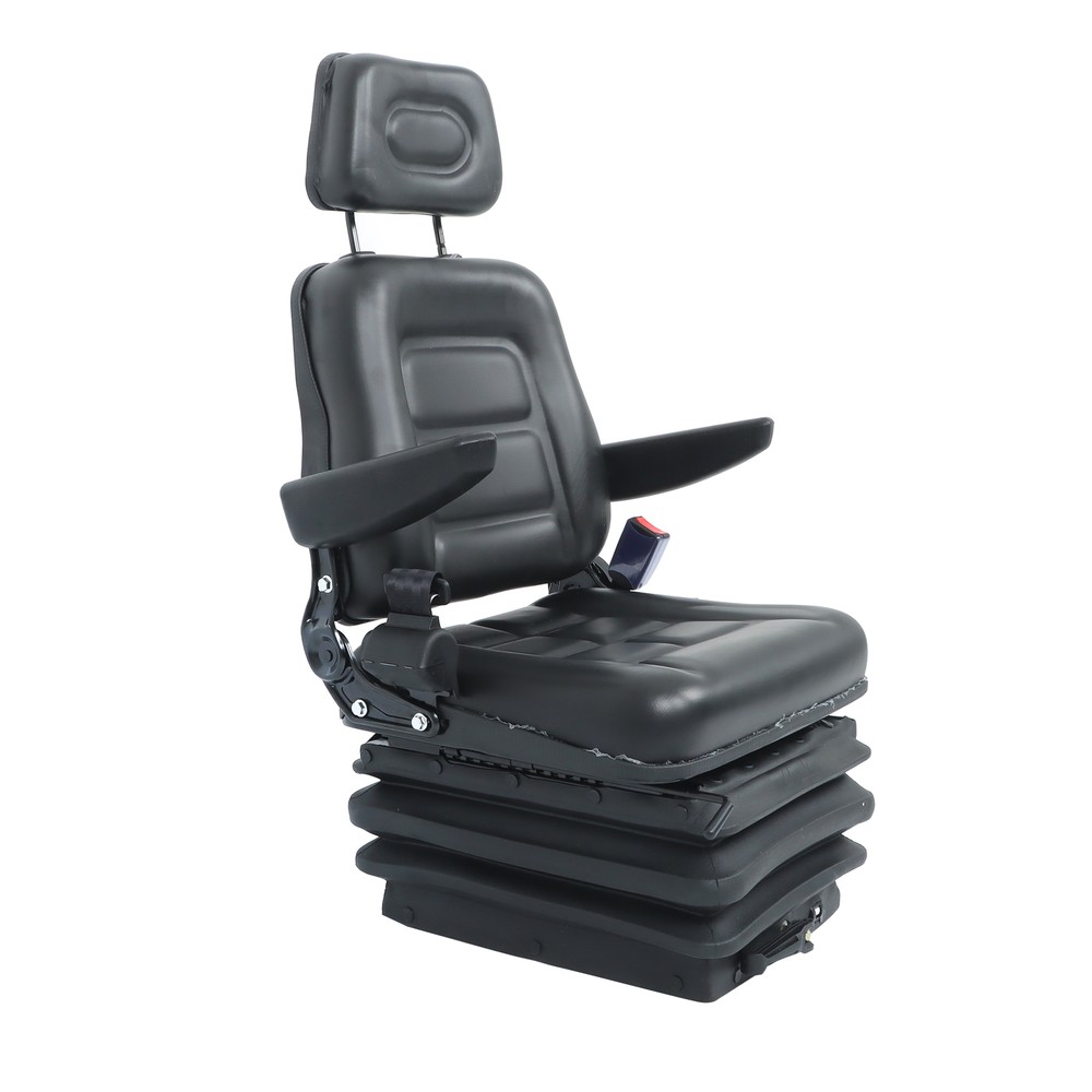 Forklift Tractor Seat Suspension Adjustable Backrest Armrest Safety Belt