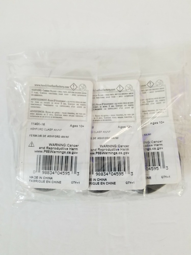 3 Pack Tandy leather Ashford Clasp 11400-16