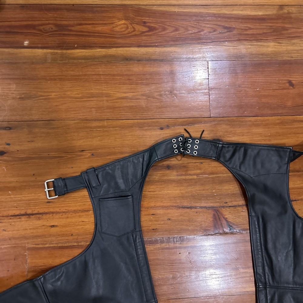 100% Real, High Quality Leather Motorcycle Chaps